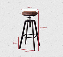LWW Sedie, ferro legno massiccio industriali Sgabelli vento, High Chair Sgabello Alto sollevamento Bar poltrona da salotto Caffè,B