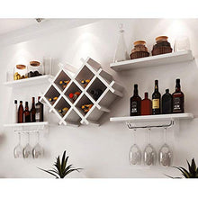 JIU Scaffale per Vino in Legno Armadio di Stoccaggio Sospeso A Parete Soggiorno Cantinetta Pensile Ecologico Portabottiglie per Vino Impermeabile (Color : White)