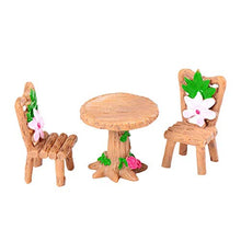 QULONG Ornamenti da Giardino Mini Adorabili sedie da Tavolo per Esterni Set Artigianato in Resina Ornamenti paesaggistici in Miniatura Decor