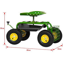 Patio Sedile Scorrevole Mobile Seating sede Giardino Lavoro del Carrello di acquisto per casa e Giardino,Verde