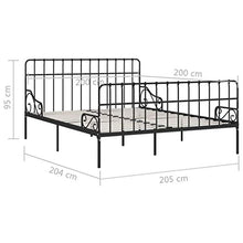 SKM Giroletto con Doghe Nero in Metallo 200x200 cm (30kg)
