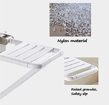 GYCS Sgabello da Bagno Bianco/Sedile Pieghevole Antiscivolo in Acciaio Inossidabile 304 / Sgabello da Parete per Doccia/Bagno per Anziani disabili Donne Incinte Sedia da Bagno Sgabello da Bag