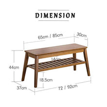 BHBXZZDB Veranda 2 Tier Bambus Schuhschrank Osmanische Schuhschrank Bank mit Sitzkissen Korridor Schuhschrank Ideal für Badezimmer/Wohnzimmer und Korridore Haushaltsgegenstände (Farbe: Kastanie Grö