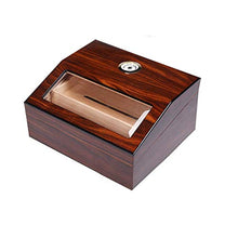 Portasigarettes-humidor sigaris-humidor sigari Scatola di sigaro idratante in legno massello di cedro semplice moderno europeo, sistema di raffreddamento ad aria a 360 ° Prospettiva Design della fines