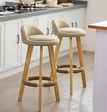 CSQ Bancone da Cucina Sedie da Bar, Altezza 70 Cm Sgabello da Colazione Cuscino in Tessuto Sedia da Bar in Legno Massello Bancone Bar Caffetteria Sedia da Reception(Size:70CM,Color:C)