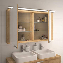 Allibert Armadietto a specchio specchio mobili da bagno pre-assemblati corpo legno di quercia chiaro 120 cm LED