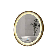 FGDSA Specchio da Bagno, Specchio da Trucco Rotondo in Stile Hollywoodiano, con Specchietto Illuminato da Parete con Luce Bianca (Colore: Oro, Dimensioni: 50 Cm)