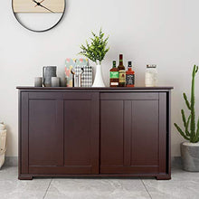 DREAMADE Armadietto da Cucina Mobile Multiuso per Sala da Pranzo con Ante Scorrevoli, in MDF Resistente (Marrone)