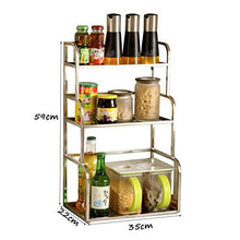 &ripiano di stoccaggio Scaffali da cucina, scaffale for ripiani for spezie a tre piani in acciaio inossidabile Scaffale di finitura