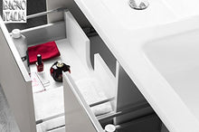 Bagno Italia Mobile arredo bagno Yang 120 cm sospeso 2 cassettoni in 3 colori doppio lavabo mineralmarmo in MDF arredi I
