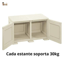 BricoLoco - Mobiletto basso in polipropilene per interni ed esterni, per giardino e balcone, colore: beige