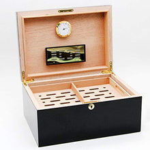 FHUILI Portasigari di Grande capienza - Portable Cigar Humidor con l'igrometro per Viaggi e Lavoro,Nero