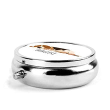 Scatola rotonda per medicina portatile, mini pillole in metallo, dispenser per pillole, borsa da tasca, regalo da viaggio, beagles