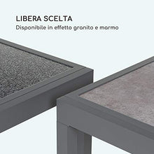 blumfeldt Tenerife - Tavolo da Giardino Estraibile, Materiali: Alluminio/Vetro Temperato Spesso 5 mm, Facile da Montare, Finitura EasyStone: Effetto Pietra Naturale, Superficie: 180 x 90 cm, Marmo