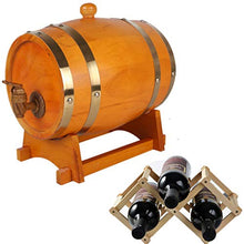 HWhome Secchio Multiuso per Uso Domestico Botte di Rovere, Whisky di Liquori di Vino di Whisky di Stoccaggio 1.5L Old Oak Whisky Dispenser Dare Un Portabottiglie di Vino Rosso