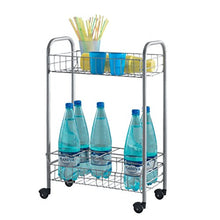 Metaltex, Carrello multifunzione con porta bottiglie Milano, Argento (Edelstahloptik), metallo