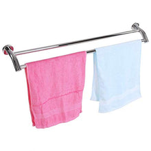 CHHD Portasciugamani a Doppia Asta da Bagno, mensola Porta Asciugamani a Muro da 90 cm a 2 Poli in Acciaio Inossidabile, Antiscivolo, Forte Resistenza con Gancio