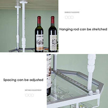 LDM Portabicchieri, Bottiglia di Vino da Appendere al soffitto, Calice, Portaoggetti per Tazze Scaffale sospeso Bar Arredamento Cucina - Struttura in Metallo Bianco (Dimensioni: 80 cm)