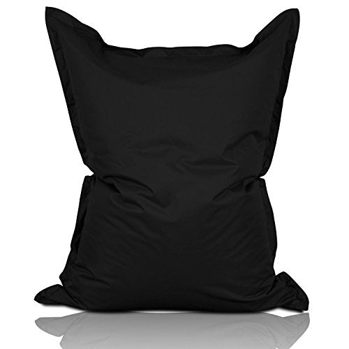 Lumaland Poltrona Sacco Pouf Puff XXL 380l Imbottitura innovativa 140 x 180 cm per Interni ed Esterni Colore Nero