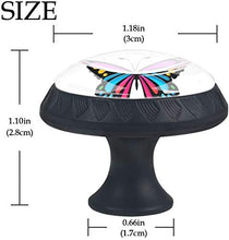 Imposta farfalla colorata Pomelli per Porta Set di 4 Pomelli per Mobili Manopole per Cassetti Cucina Armadio Vetro