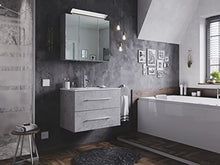 Set di mobili da bagno Firenze 70 2 parti grigio cemento e armadio specchio