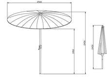 SORARA Shanghai, Sabbia, ø 260 cm, Meccanismo di manovella