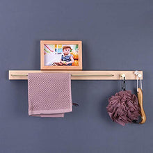 porta asciugamano Barra singola portasciugamani in legno porta salviette senza fori Montato da parete con gancio Antiruggine Per bagno e toilette-UN