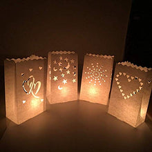 ARTFFEL Vola 30Pcs Hollow Fuori la Luce avvolge la Carta Fatta a Mano Fai da Te lumino votivo Lanterna avvolge Borsa Romantica for la Festa Nuziale Camera da Letto (Doppie Cuori) .Compleanno