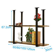 Scaffale da Soffitto A 2 Strati in Legno Massello ， Scaffale da Appendere in Legno Massello, Adatto per Ristorante/Bar/Cremagliera per Soffitto Familiare ， 4 Dimensioni (Size : 100 * 30 * 67.2cm)