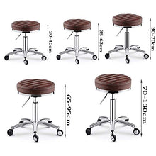 SXRDZ Pelle Regolabile Idraulico rotolamento Girevole Salon Chair Sgabello Tatuaggio Massaggio Viso Spa Sgabello Sedia dell'unità di Elaborazione, Il Nero, 70 Centimetri