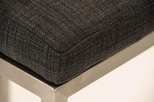 CLP Sgabello Alto Bar Freeport in Stoffa I Sgabello Design Bancone Imbottito 4 Gambe in Acciaio Inox Alt.76CM, Colore:Grigio Scuro