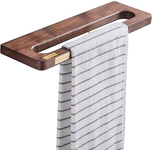 KAISIMYS Portasciugamani in Legno di Noce Nero Bagno unipolare portasciugamani in Rame mensola del Bagno portasciugamani 38x12x2 cm (Dimensioni: 38 cm)