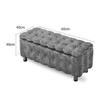 Pouf Panca Ottomana Stoccaggio Ottomano Bench Poggiapiedi Trapuntato in Tessuto Imbottito Scarpe Panca Living Room Divano Banco Bedroom End Sgabello Poggiapiedi con Ascensore Top