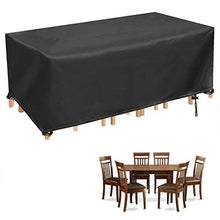 YuYo Copertura Tavolo Esterno Rettangolare, Copertura Mobili Giardino Impermeabile, Copertura per Mobili Esterno Rettangolari Copertura per Tavolo da Pranzo Esterno per 6-8 Posti, 180x120x74cm, Nero