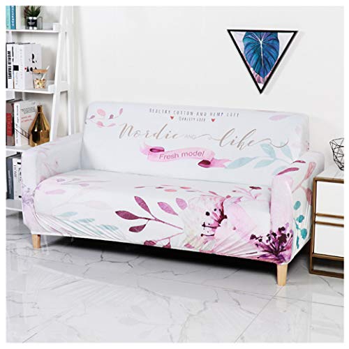 Sticker Superb Copridivano Protettore Mobili Copertura Panno Antiscivolo Divano Protector 1-4 Posti Fodera per Divano con Stampa di Fiori Elastico Sofa Cover all-Inclusive 1 PCS Salotto (E,2 Posti)