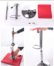 Sgabelli da bar girevoli regolabili SHPEHP, sgabello da bar girevole moderno Airlift imbottito in pelle PU con schienale, seduta ergonomica moderna con base in metallo-white