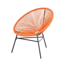 Beliani Sedia Giardino Rattan PE a Raggi Arancione Resistente Agenti Atmosferici Acapulco