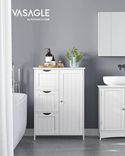 VASAGLE Mobile da Bagno, Mobiletto per Bagno con 3 Cassetti Capienti, Armadietto da Bagno, Ripiano Regolabile, 30 x 60 x 81 cm, Bianco BBC49WT