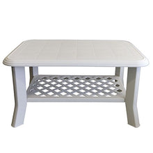 Multistore 2002, robusto tavolino da giardino o da campeggio che misura 90 x 60 x 47 cm, in plastica, di colore: bianco