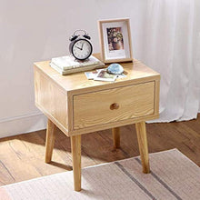 MMWYC Comodino Mobili Camera da Letto Semplice di Legno Solido Log Colore Box portaoggetti Lato Mobile ad Angolo Gabinetto 45 * 39 * 50cm Bella Cabinet Piccolo Comodino