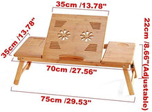 Tavolo da picnic all'aperto Laptop Vassoio regolabile Bamboo Computer Stand Computer Portatile Desk Pieghevole Taccuino Desk Desk Tavolo portatile per letto Divano Vassoio Tavolo Picnic Studiabile Tav