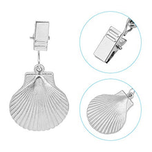 AHANDMAKER 4 Pezzo di Tovaglia A Conchiglia con Pesi, Copritavolo Vintage Pesi Clip per Tovaglia in Lega Conch per Tovaglie da Picnic per Feste da Giardino All'Aperto, Platino, 65~78mm