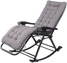 XLYYHZ Sedia Zero Gravity Sedia reclinabile ， Sedia a Dondolo Zero Gravity Lounge con Cuscino Imbottito Grigio per Adulti in Soggiorno Pieghevole Leggera | Sedie da Giardino reclinabili per Esterni