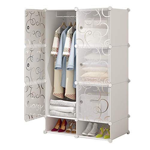 Locker Plastic Armadio Scarpe-Bit Hanging Bagagli Withdoor Gitter Scaffali Abbigliamento Combinazione Home Camera Bianca MUMUJIN (Size : 76X47X147CM)