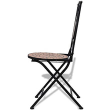 vidaXL Tavolo da Giardino con Mosaico 60 cm con 2 sedie Colore Terracotta