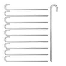 Relaxdays Picchetto di Ancoraggio, Set da 10, Puntali XL, Padiglioni & Trampolini, Acciaio Zincato, L: 45 cm, Argento