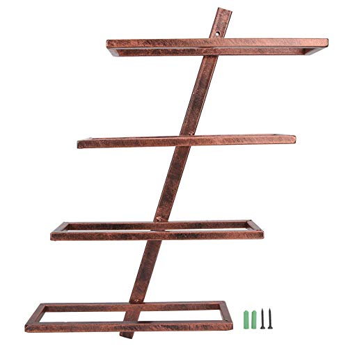 Omabeta Scaffale per Vino Rustico Installazione Facile Portabottiglie per Vino Stile Moderno Bancone per Sala da Pranzo(Inclined Wine Rack 4 Bottles of Bronze)