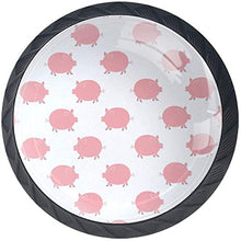 Cartone animato modello piccolo maiale rosa Pomelli per Porta Set di 4 Pomelli per Mobili Manopole per Cassetti Cucina Armadio Vetro