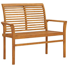 vidaXL Panca da Giardino e Cuscino Bianco Crema 112 cm Legno di Teak