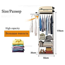 XYBB Armadio Camera da Letto Semplice Metallo Pavimento in Ferro in Piedi Camera da Letto Mobili Home Organizer 170 * 55 * 35cm Marrone